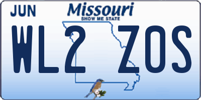 MO license plate WL2Z0S