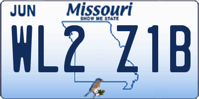 MO license plate WL2Z1B