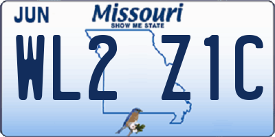 MO license plate WL2Z1C