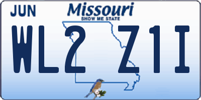 MO license plate WL2Z1I