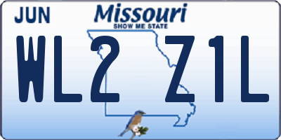 MO license plate WL2Z1L