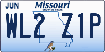 MO license plate WL2Z1P
