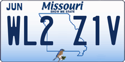 MO license plate WL2Z1V