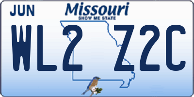 MO license plate WL2Z2C
