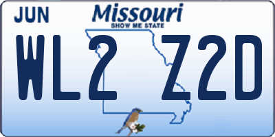 MO license plate WL2Z2D