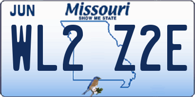MO license plate WL2Z2E