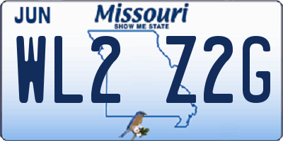 MO license plate WL2Z2G