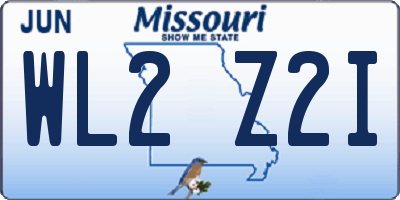 MO license plate WL2Z2I