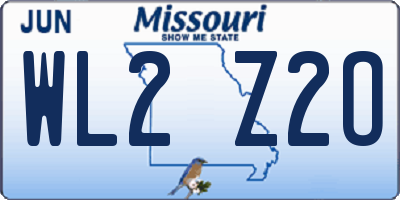 MO license plate WL2Z2O