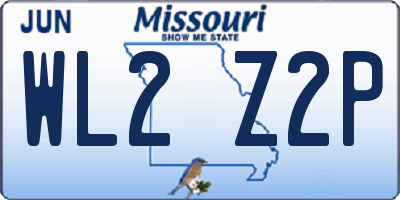 MO license plate WL2Z2P