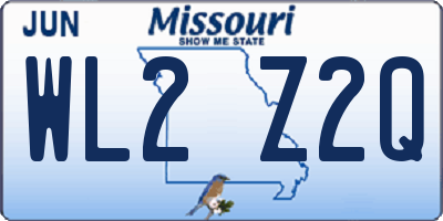 MO license plate WL2Z2Q