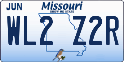 MO license plate WL2Z2R