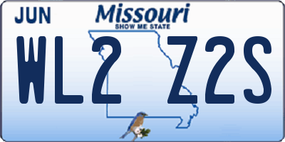 MO license plate WL2Z2S