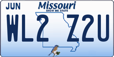 MO license plate WL2Z2U