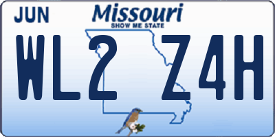 MO license plate WL2Z4H