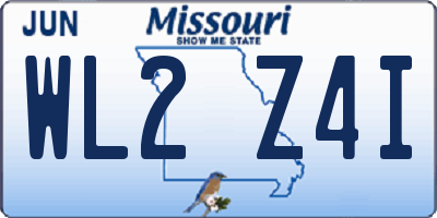 MO license plate WL2Z4I