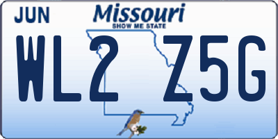 MO license plate WL2Z5G