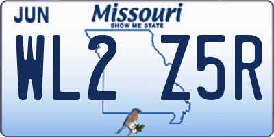 MO license plate WL2Z5R