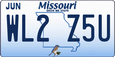 MO license plate WL2Z5U