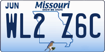 MO license plate WL2Z6C