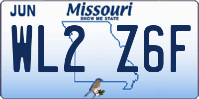 MO license plate WL2Z6F