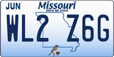 MO license plate WL2Z6G