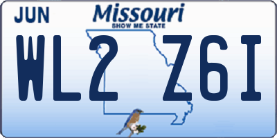 MO license plate WL2Z6I
