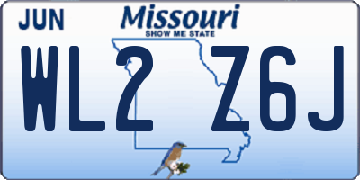 MO license plate WL2Z6J