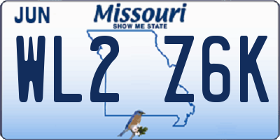 MO license plate WL2Z6K