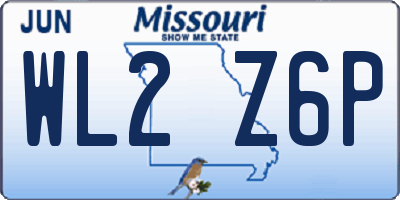 MO license plate WL2Z6P