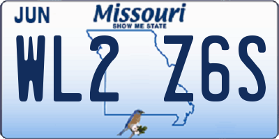 MO license plate WL2Z6S