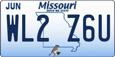 MO license plate WL2Z6U