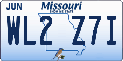 MO license plate WL2Z7I