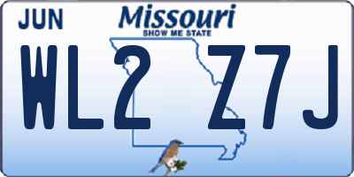 MO license plate WL2Z7J