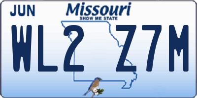 MO license plate WL2Z7M