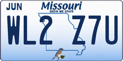 MO license plate WL2Z7U