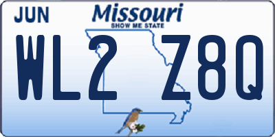 MO license plate WL2Z8Q