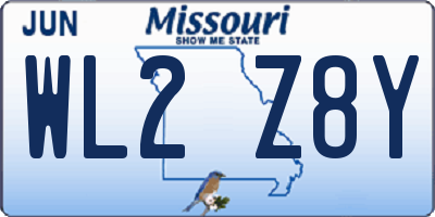 MO license plate WL2Z8Y