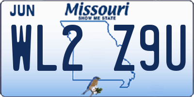 MO license plate WL2Z9U