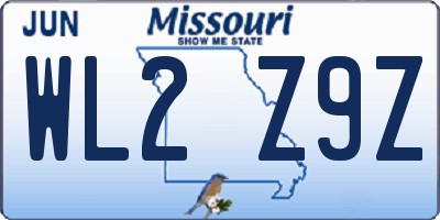 MO license plate WL2Z9Z