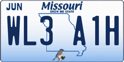 MO license plate WL3A1H