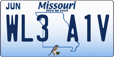 MO license plate WL3A1V
