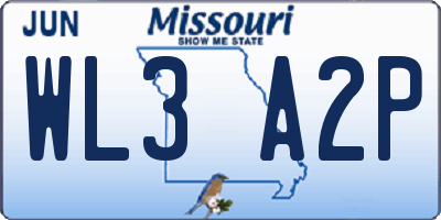 MO license plate WL3A2P