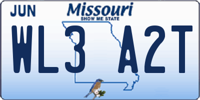 MO license plate WL3A2T