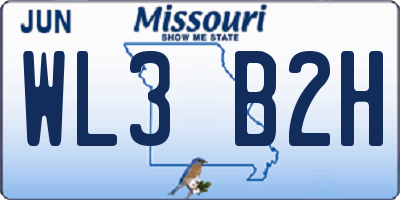 MO license plate WL3B2H