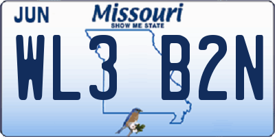 MO license plate WL3B2N