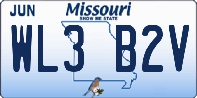 MO license plate WL3B2V