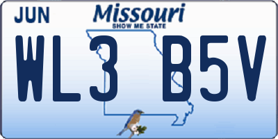MO license plate WL3B5V