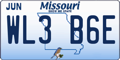 MO license plate WL3B6E