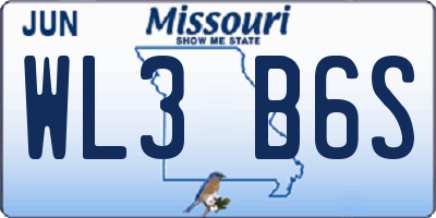 MO license plate WL3B6S